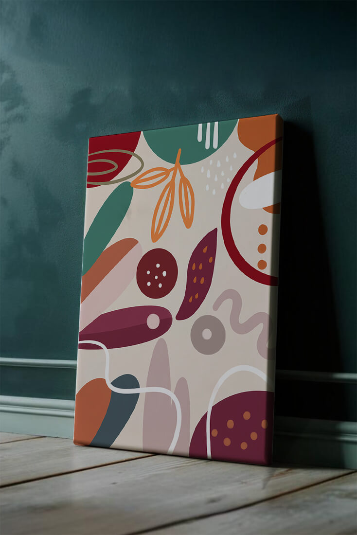 Abstract colorful geometric shapes and patterns