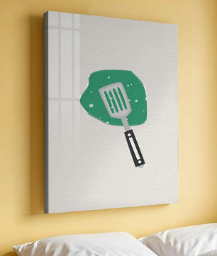 Spatula Artwork with Green Abstract Background - Mi tienda