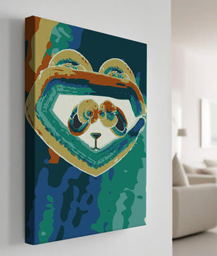 Art abstrait coloré de panda avec des motifs vibrants