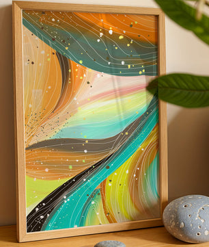 Abstract swirl of vibrant colors with dynamic lines