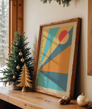 Geometric Abstract Art with Bold Colors and Circles