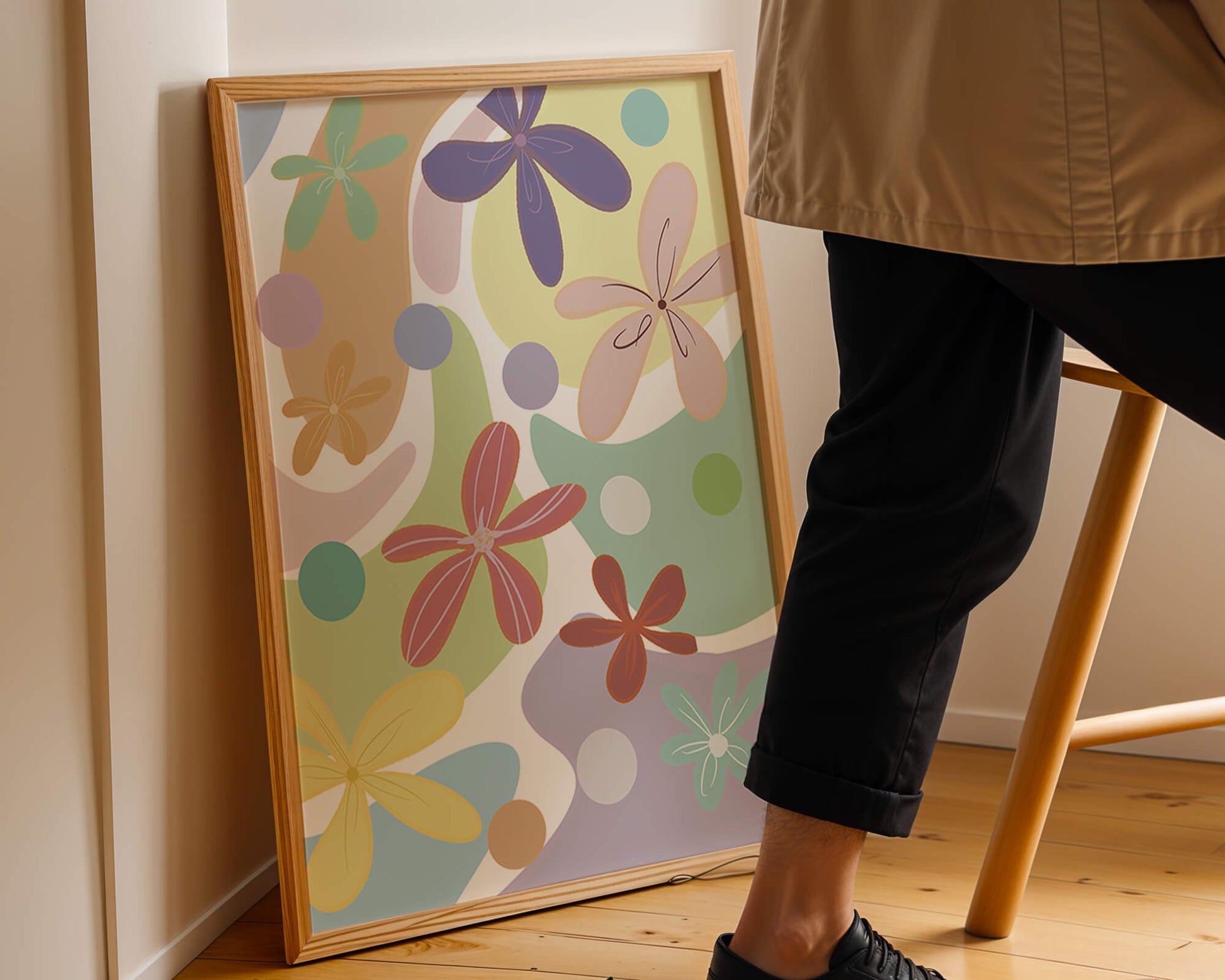 Motif floral abstrait coloré