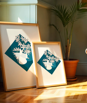 Modern Floral Design with Geometric Elements