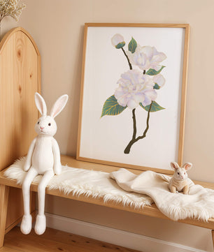 Delicate blooming flowers with lush leaves in elegant design