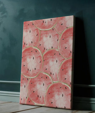 Watercolor watermelon slice pattern full of vibrant summer vibes