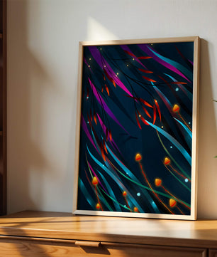 Abstract Underwater Fantasy with Glowing Elements and Vivid Colors
