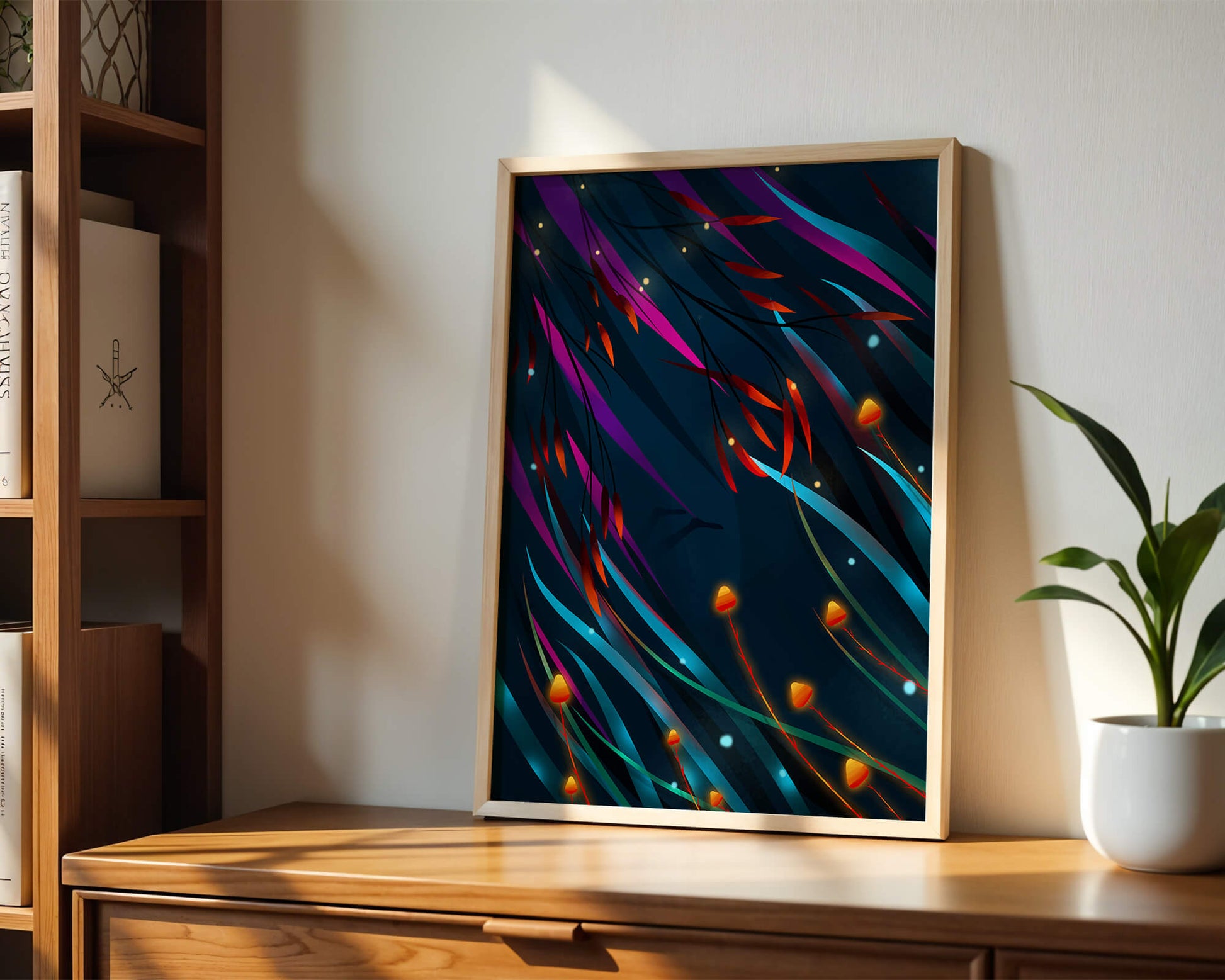 Abstract Underwater Fantasy with Glowing Elements and Vivid Colors