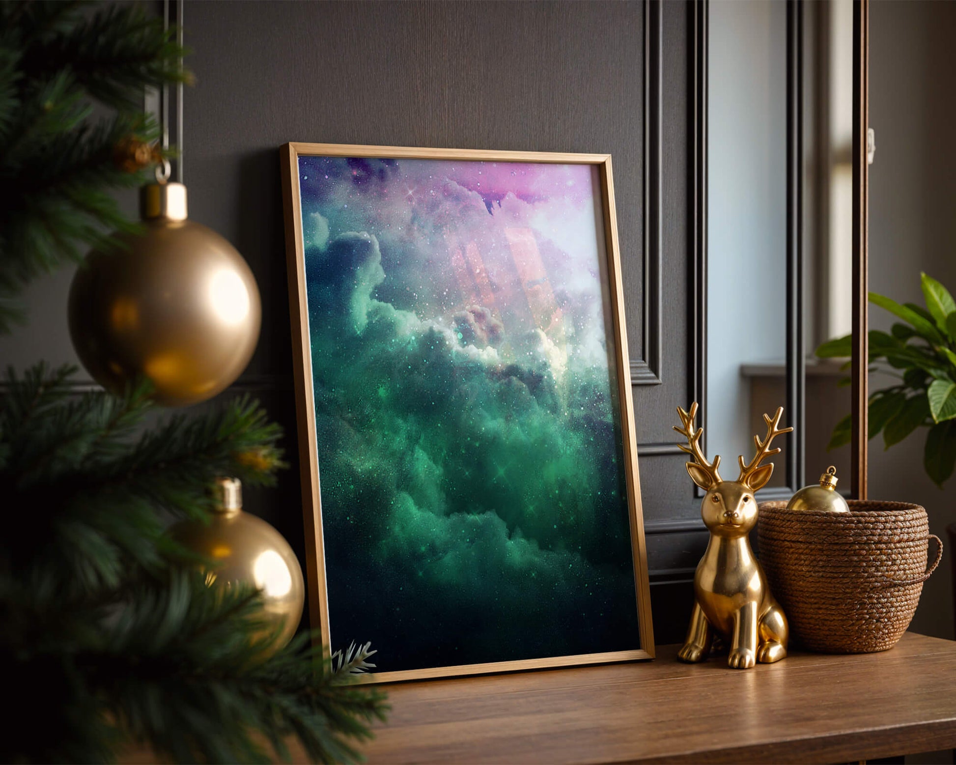 Mystical Cosmic Clouds Illuminated by Colorful Nebula