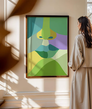 Formas geométricas abstractas y coloridas en diseño de arte moderno