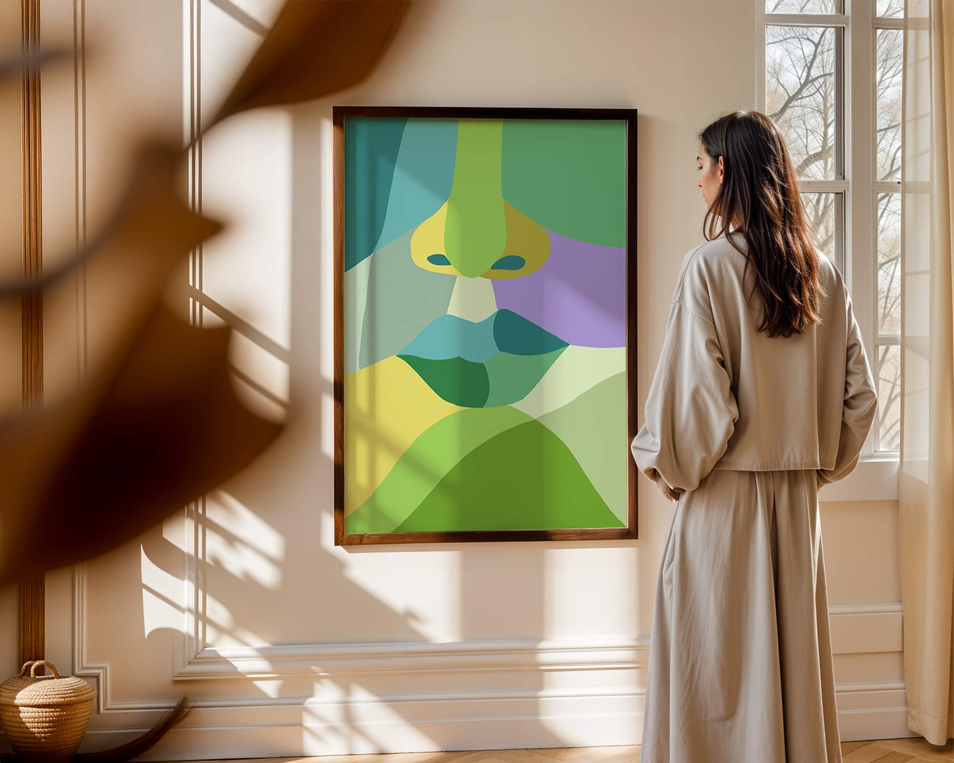 Formas geométricas abstractas y coloridas en diseño de arte moderno