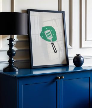 Spatula Artwork with Green Abstract Background - Mi tienda