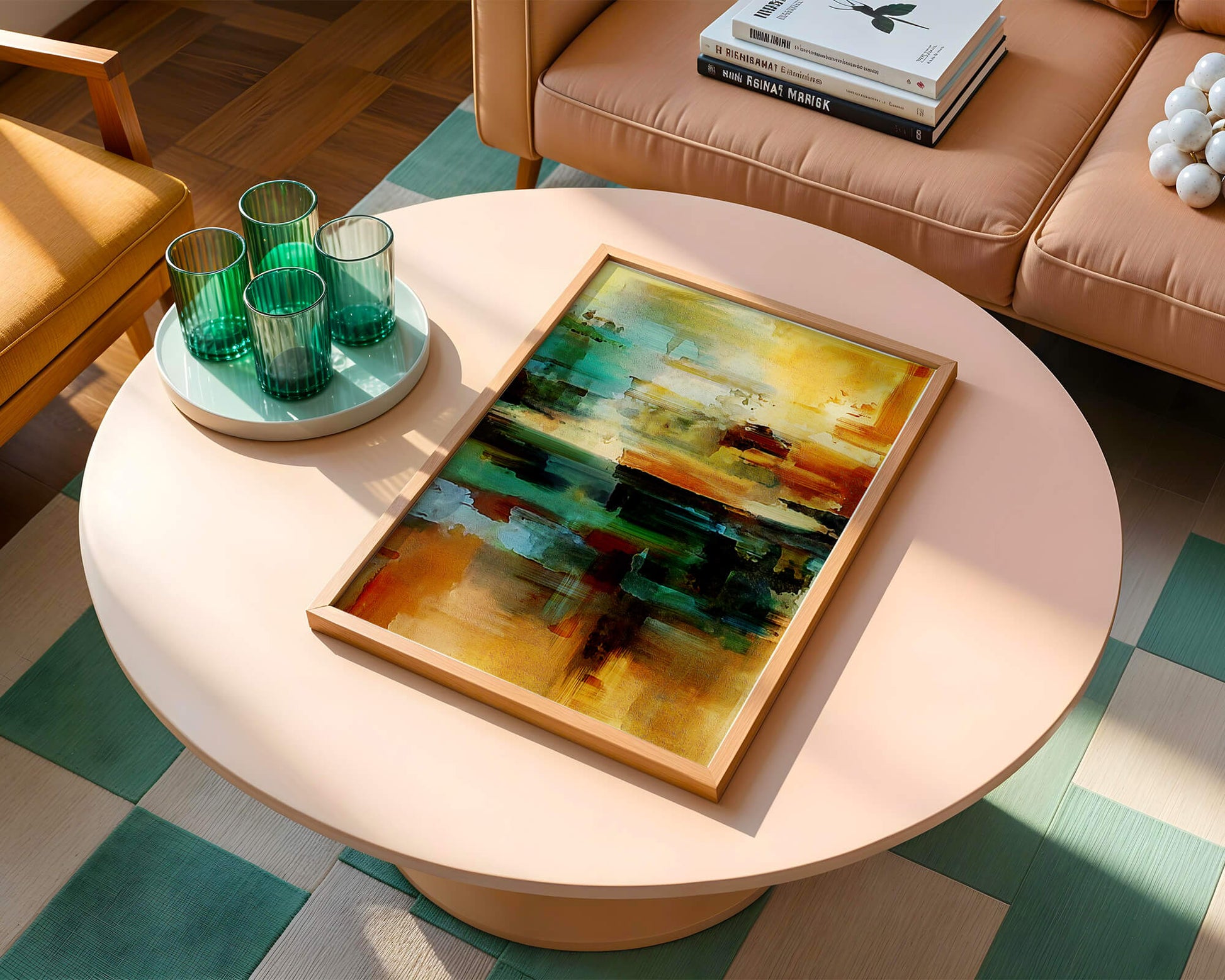 Abstract Landscape with Vivid Colors and Dynamic Brushstrokes