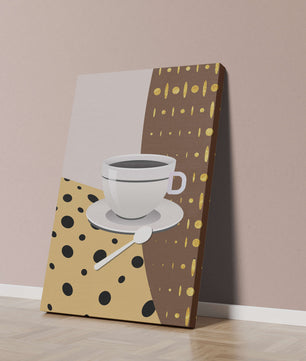 Contemporary Coffee Art with Geometric Patterns and Gold Accents - Mi tienda