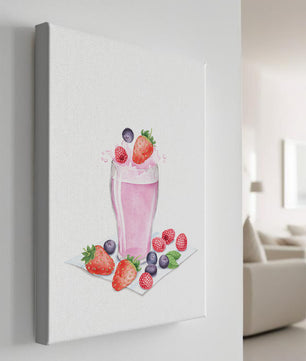 Refreshing berry smoothie with fresh strawberries and blueberries