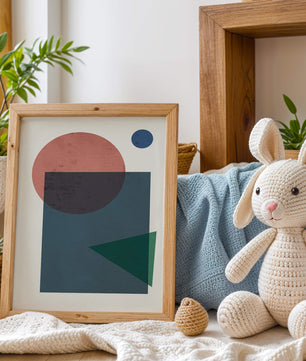 Geometric Abstract Art with Overlapping Shapes in Soft Colors - Mi tienda