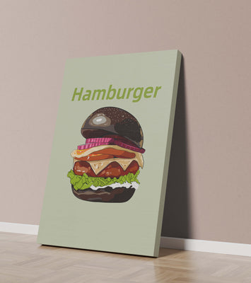 Delicious hamburger illustration with vibrant ingredients