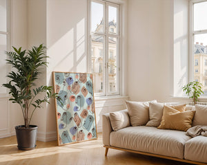 Abstract Face Line Art with Pastel Colors - Mi tienda