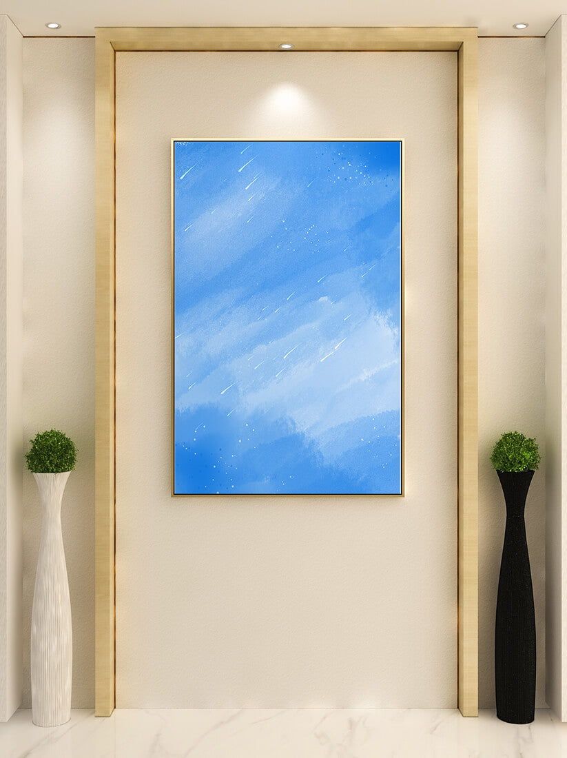 Fondo de acuarela azul tranquilo con rayas y puntos claros