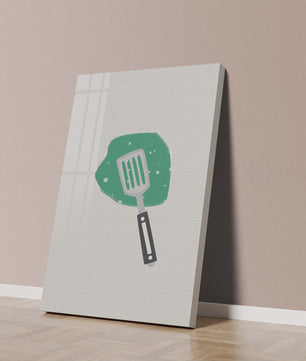 Spatula Artwork with Green Abstract Background - Mi tienda