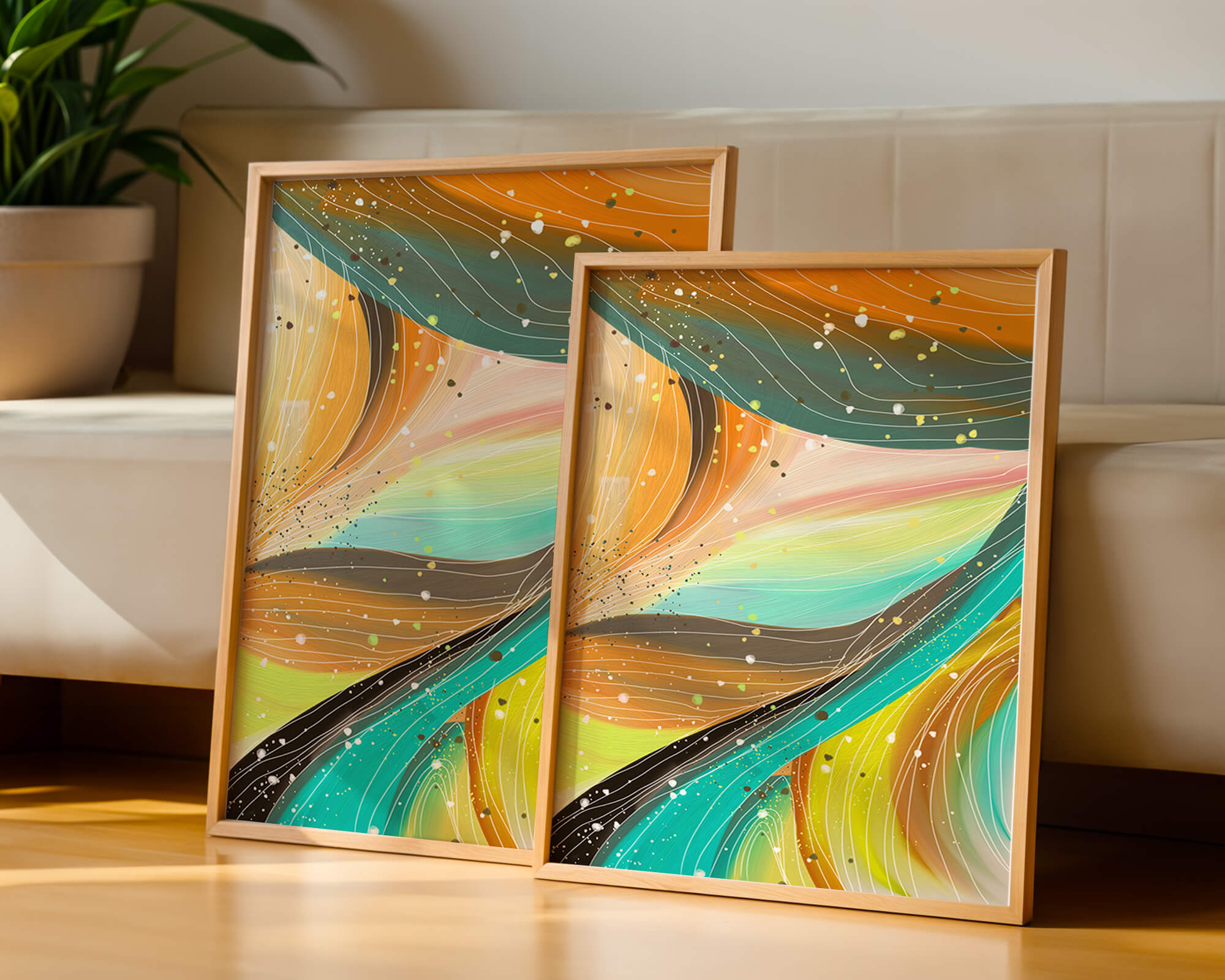 Abstract swirl of vibrant colors with dynamic lines