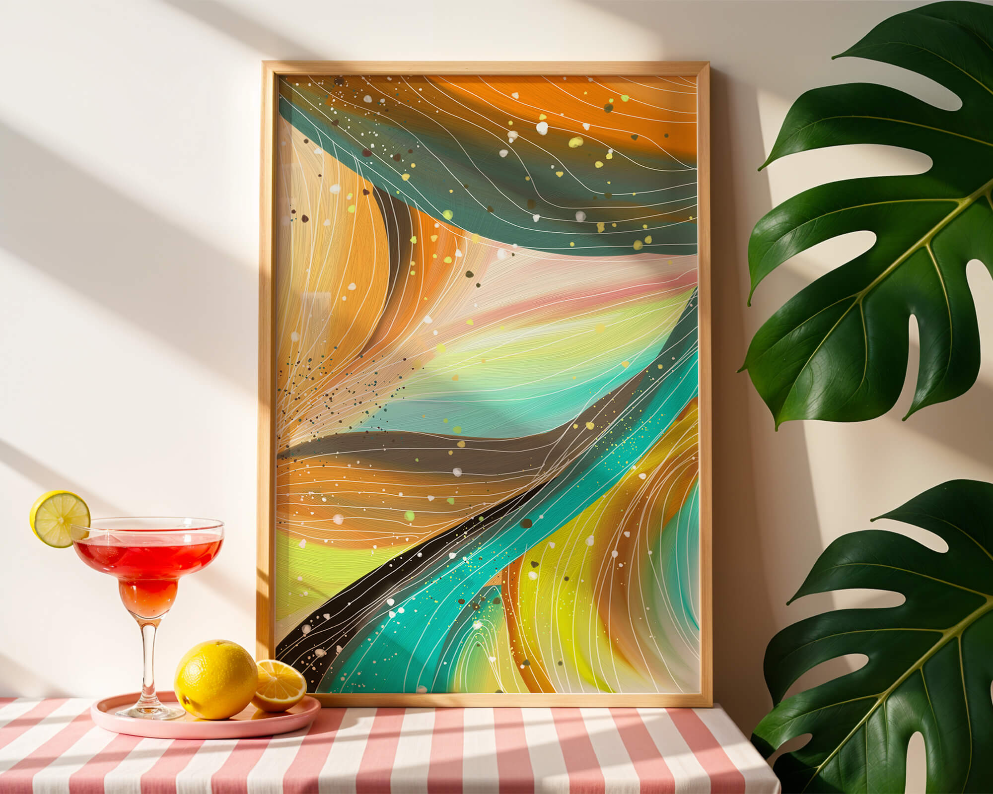 Abstract swirl of vibrant colors with dynamic lines