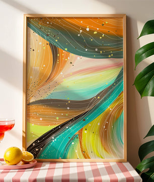 Abstract swirl of vibrant colors with dynamic lines