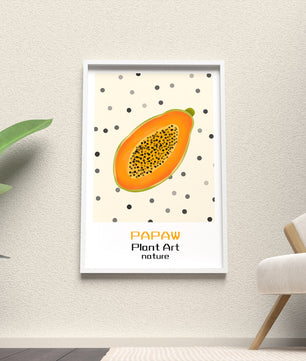 Abstract Papaya Art With Polka Dot Background - Mi tienda