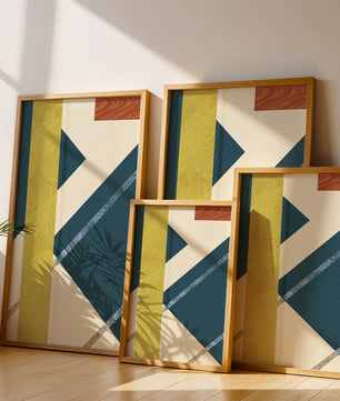Zeitgenössische abstrakte geometrische Kunst mit lebendigen Farben