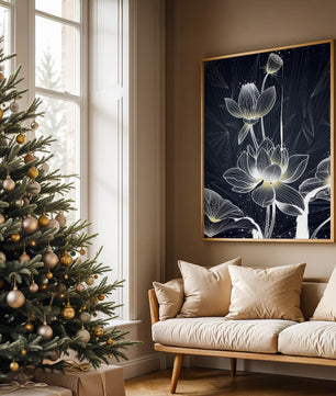Elegant Abstract Lotus Flowers with Geometric Patterns