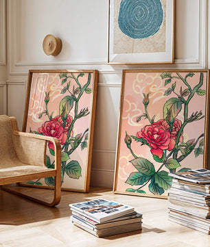 Ilustración Elegante de Rosa con Fondo Pastel Suave
