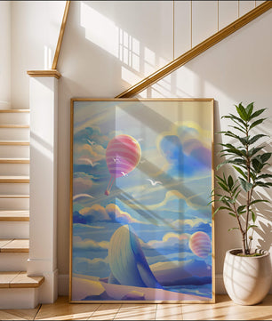 Majestic Whale and Hot Air Balloon in a Dreamy Sky - Mi tienda