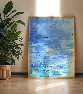 Abstract blue textured watercolor background