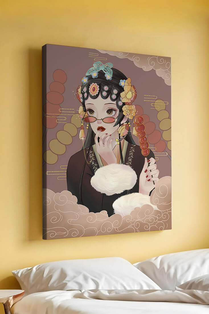 Elegant woman in traditional attire with floral hairpiece
