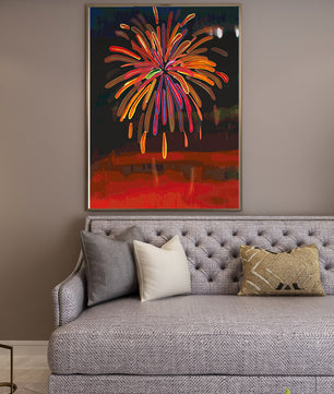 Feu d'artifice vibrant avec des éclats colorés