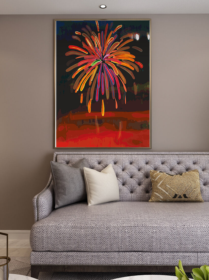 Feu d'artifice vibrant avec des éclats colorés