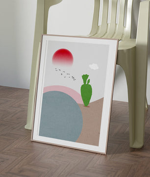 Abstract Landscape with Sun and Cactus - Mi tienda