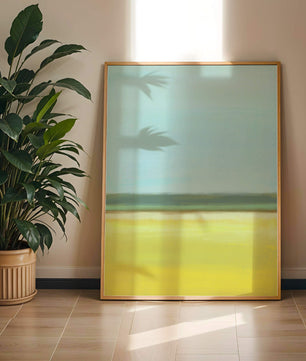 Abstract Landscape with Blue and Yellow Horizon