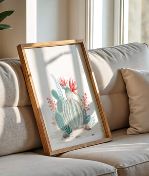 Colorful Cactus Arrangement With Red Blooms And Desert Plants - Mi tienda