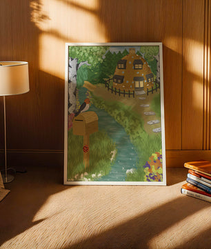 Paysage charmant avec une maison unique et un jardin luxuriant