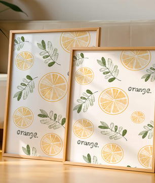 Motif avec des tranches d’orange et des feuilles vertes