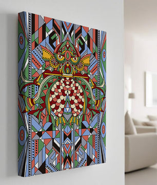 Colorful Geometric Pattern with Symmetrical Design and Abstract Motif