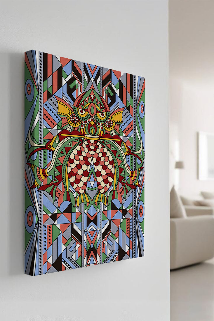 Colorful Geometric Pattern with Symmetrical Design and Abstract Motif