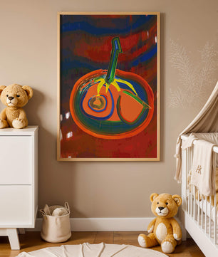Pintura abstracta con colores vibrantes y un diseño audaz