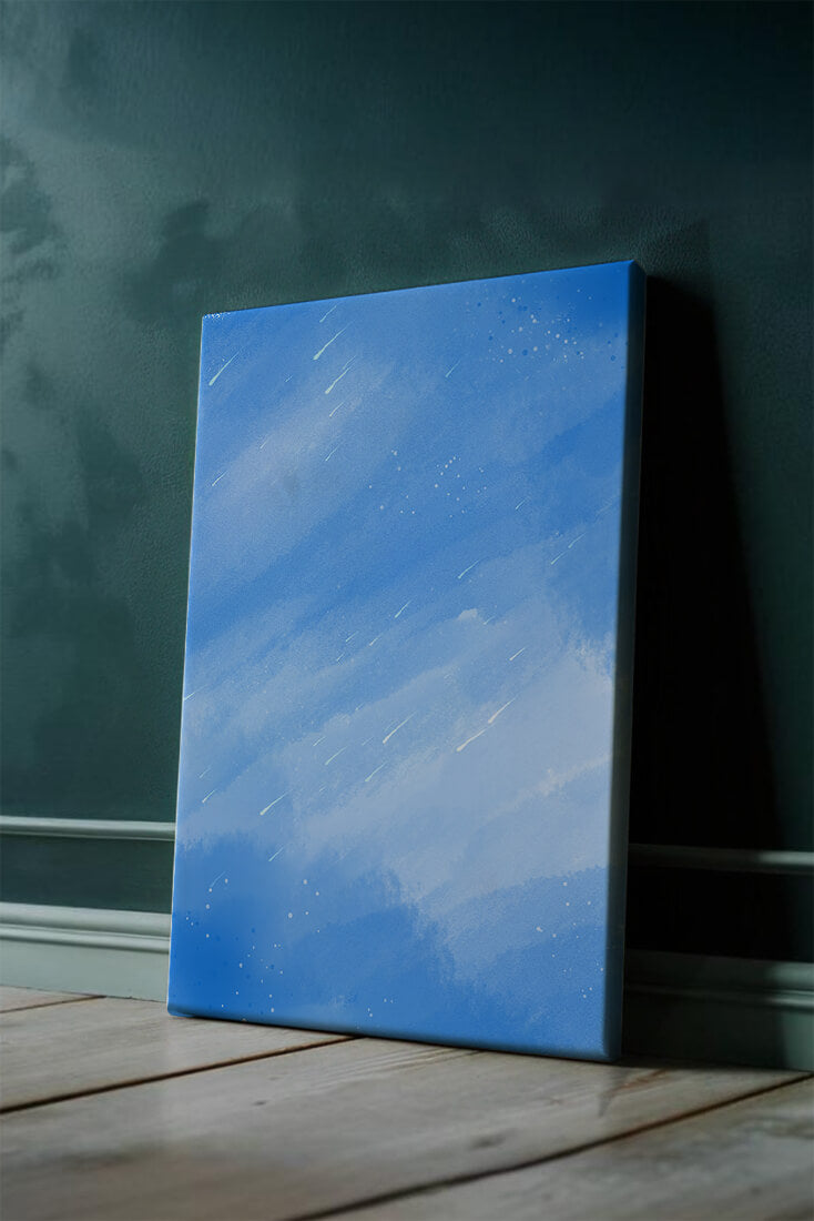Fondo de acuarela azul tranquilo con rayas y puntos claros