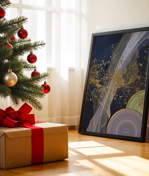 Abstract swirl with gold accents on dark background
