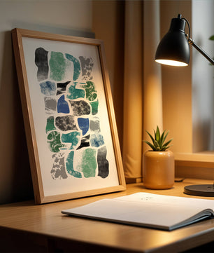 Abstraktes Muster mit bunten strukturierten Formen in modernem Design