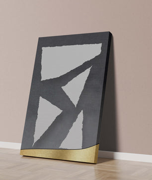 Abstract geometric design with gold and black elements
