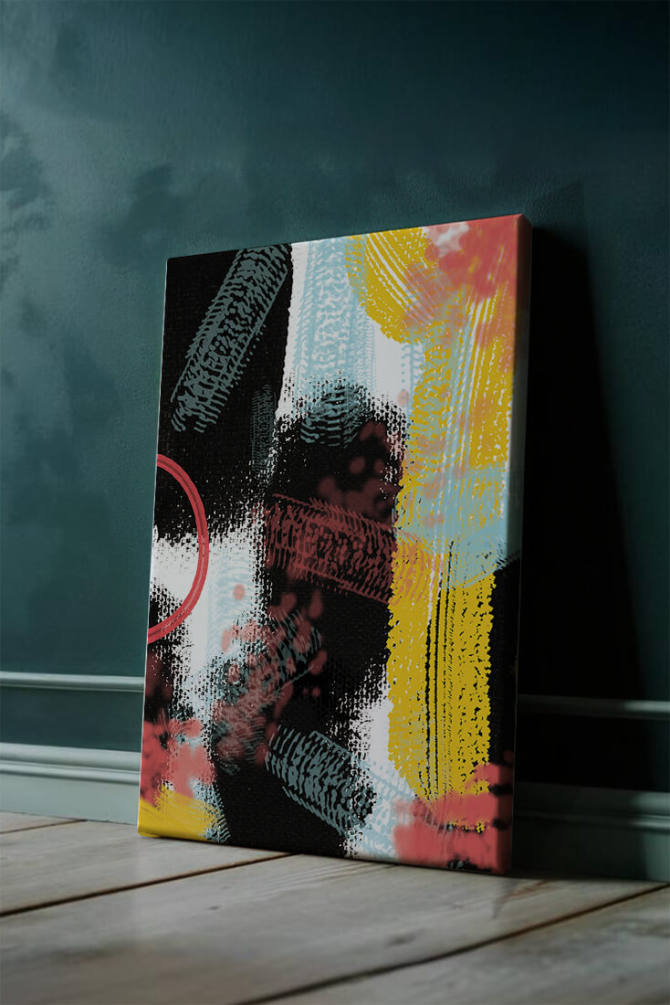 Vivid Abstract Art with Bold Colors and Expressive Brushstrokes