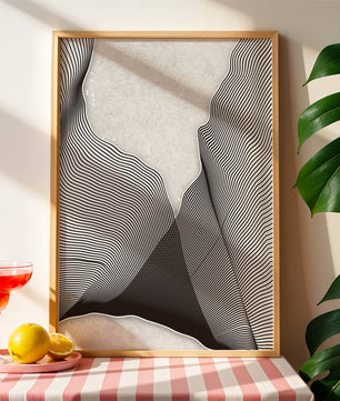 Motif ondulé abstrait noir et blanc sur fond texturé