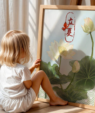 Fleurs de lotus élégantes avec calligraphie et papillon